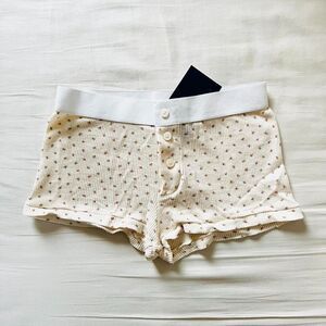 BNWT Brandy Melville/John Galt waffle knit red and green floral boy shorts